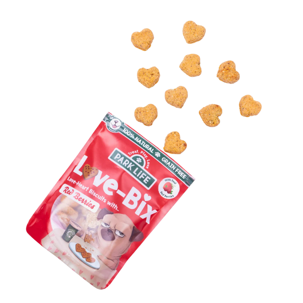 Friandises chien - love bix en forme de cœur fruits rouges