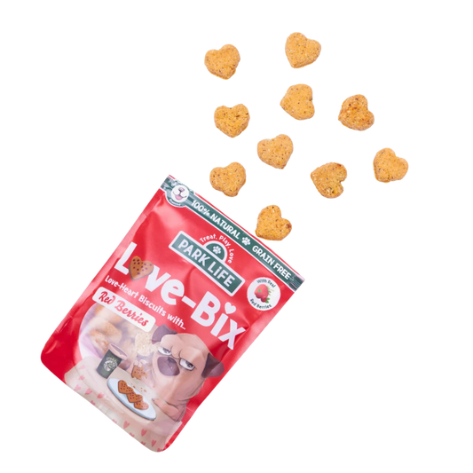 Friandises chien - love bix en forme de cœur fruits rouges
