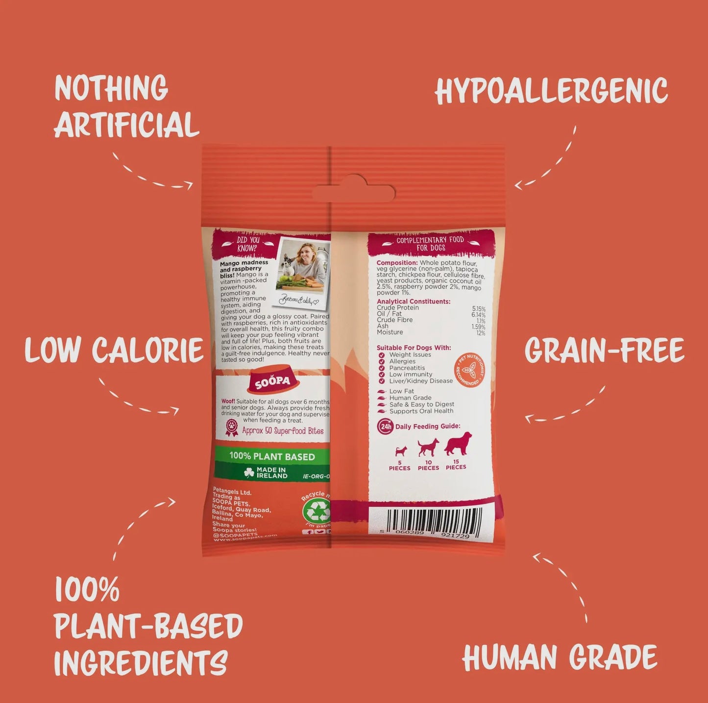 Friandises chien - mangue & framboise