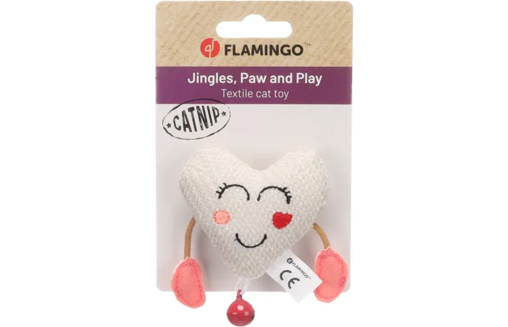 Jouet chat - lovu cœur beige