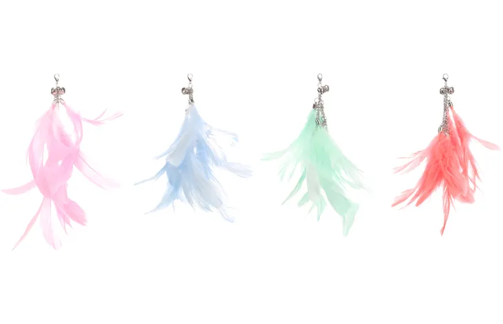 Jouet chat - plume pour canne à pêche