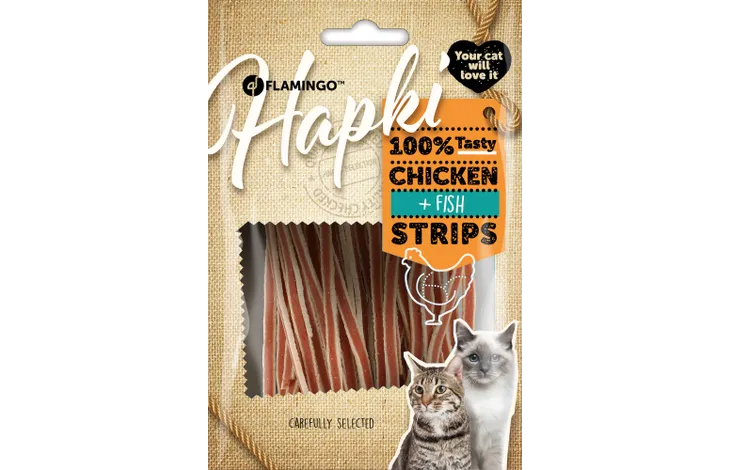 Friandises chat - bandes de sushi fines poulet & poisson 50g