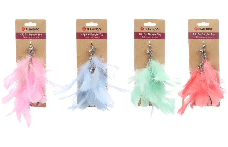 Jouet chat - plume pour canne à pêche