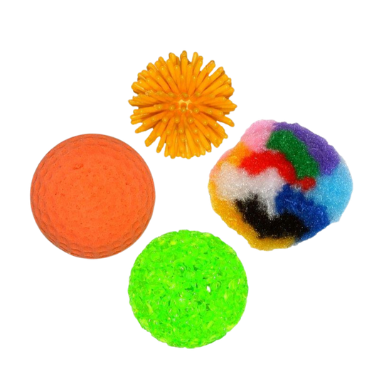 Jouet chat - assortiment balles x4 Ø3cm