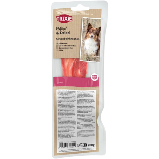 Friandises chien os de tibia de cochon emballés 200g