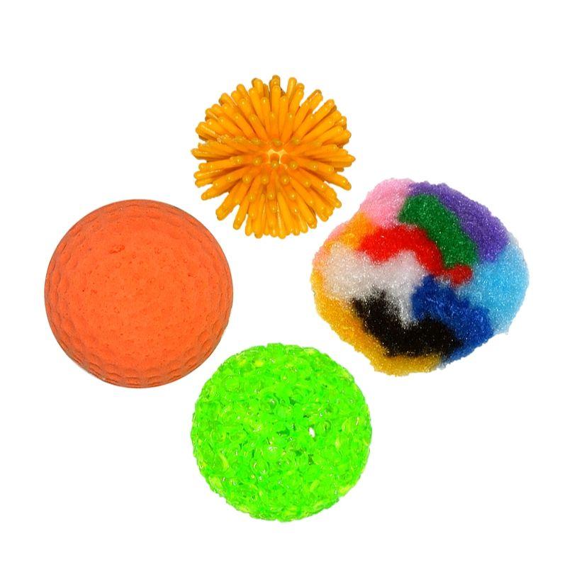 Jouet chat - assortiment balles x4 Ø3cm