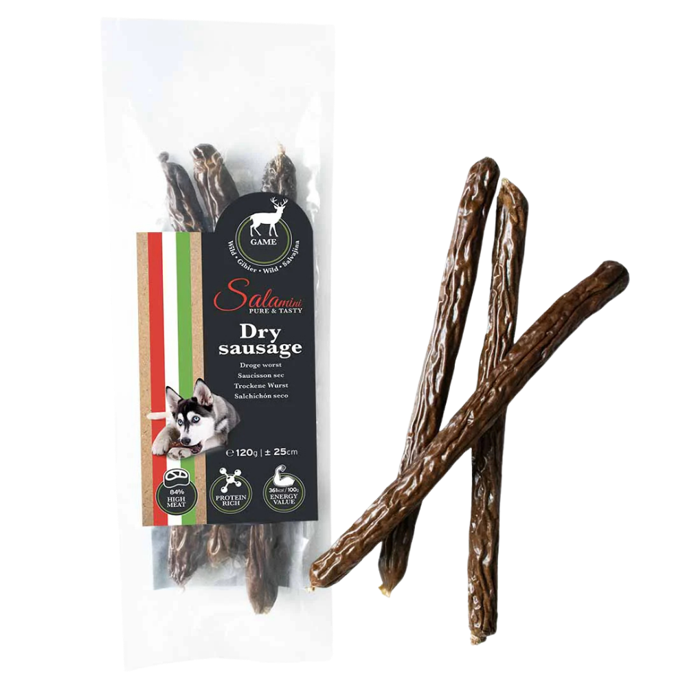 Friandises chien - salamini saucisson sec  gibier