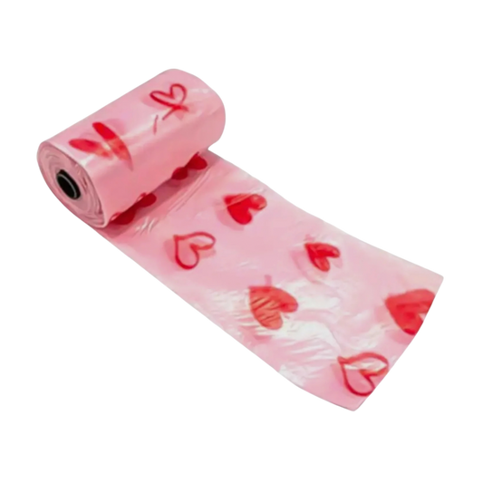 Sacs à déjections pour chiens avec motif cœur - lot de 3 rouleaux