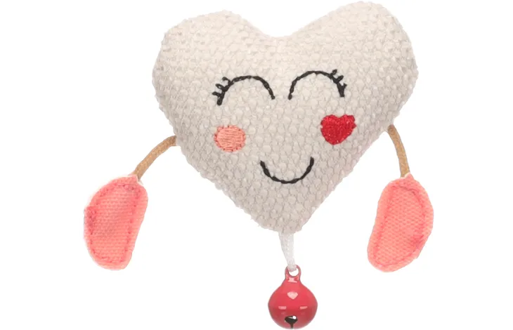 Jouet chat - lovu cœur beige