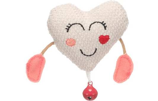 Jouet chat - lovu cœur beige