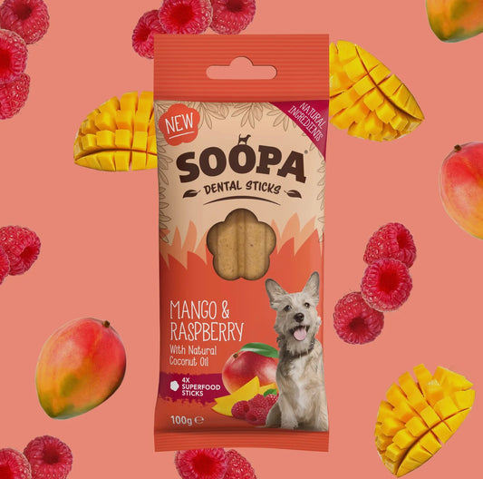 Friandises chien - bâtonnets dentaires à la mangue & framboise