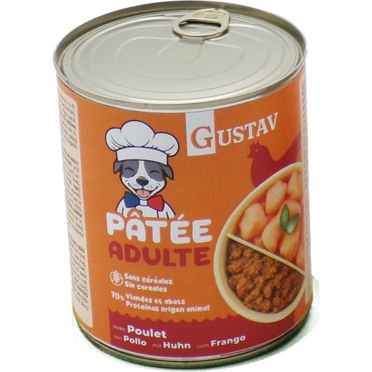Pâtée Chien - gustav adulte poulet 800g