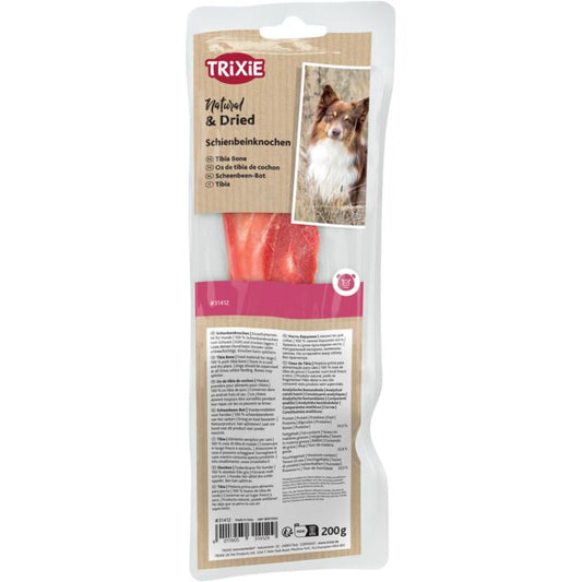 Friandises chien os de tibia de cochon emballés 200g