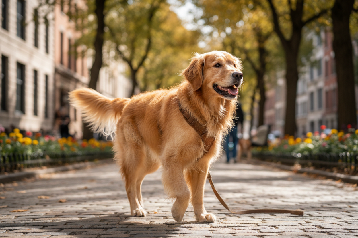 chien réliste qui se balade