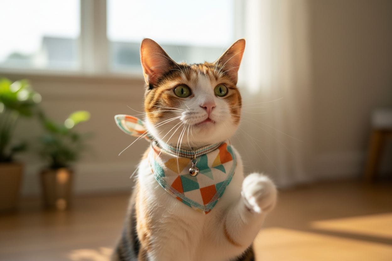 fait un chat avec un accesoire